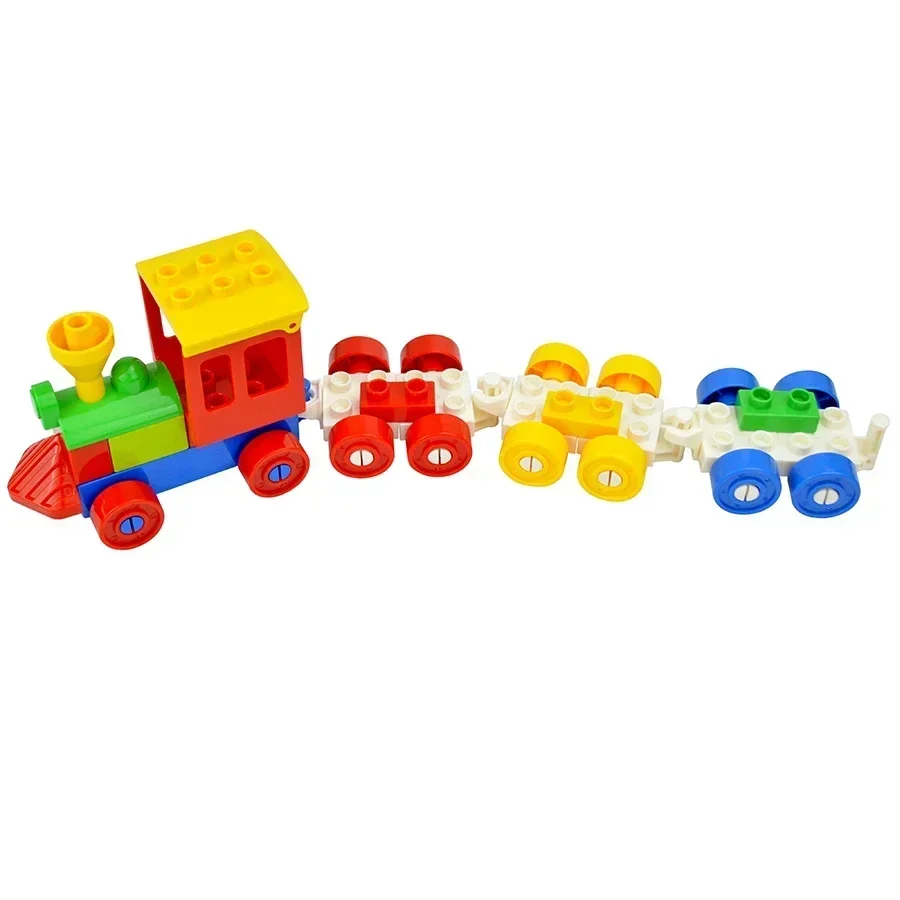 City Train Car Transport Accessory: Large-Size Track Railway Brick Set with Straight, Curved, and Uphill Rails