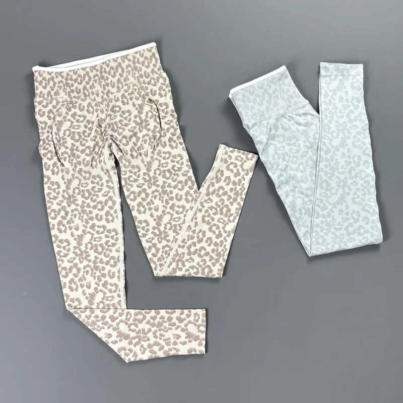 HISTELLO Leggings con stampa leopardata da donna, senza cuciture, con effetto push-up, per palestra, ciclismo, fitness, allenamento, sportivi - Image 3