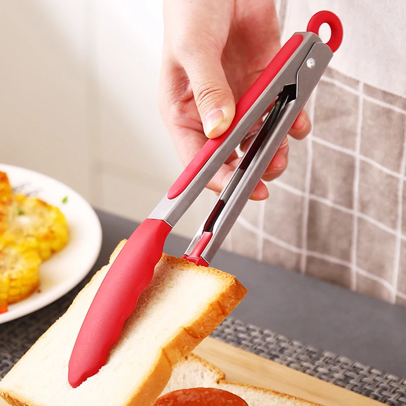 Silicone kitchen tongs BBQ Grilling Tong Salad Bread Serving Tong 33cm