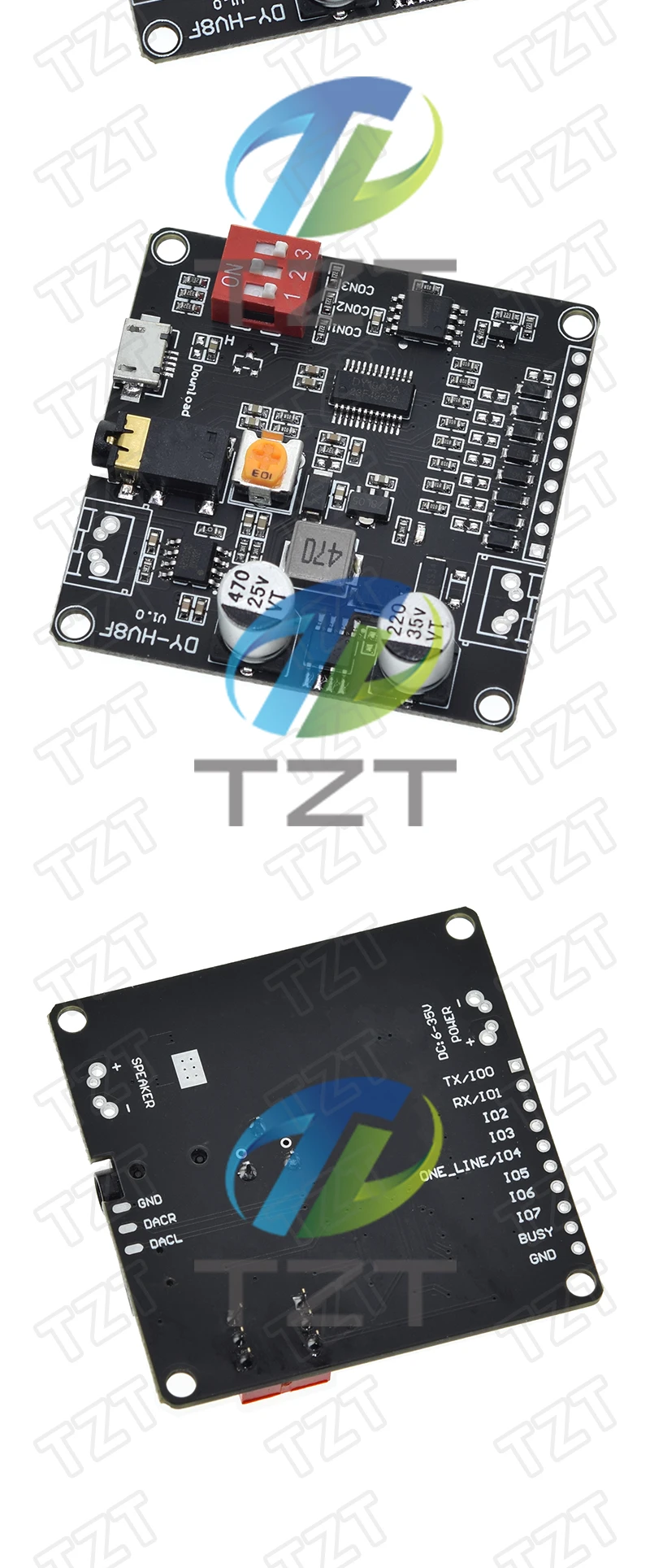 1/2/5PCS DY-HV8F 12V/24V Netzteil10W/20W Sprachwiedergabe Modul TZT unterstützt Micro SD Karte MP3 Musik Player für Arduino – Detail 10