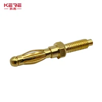 20Pcs/Uninsulated Banana Plug 4mm Thread Bolt Fitted for M4Panel Installation Screw Connector Copper Nickel Plating 3