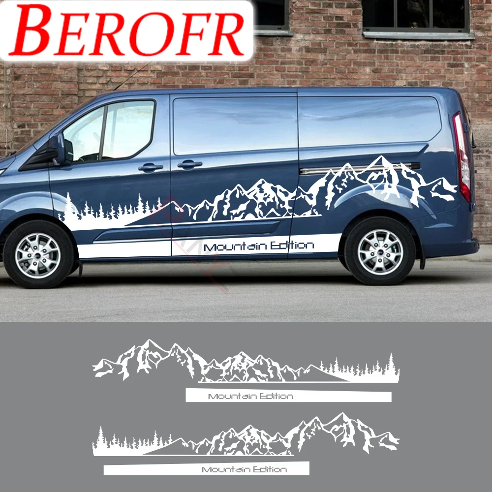 Adesivi Per Auto Per Ford Transit Tourneo Custom Mk6 Mk7 Mk8 Tuning Accessori Camper Van Door Decor Mountain Graphics Decalcomanie In Vinile