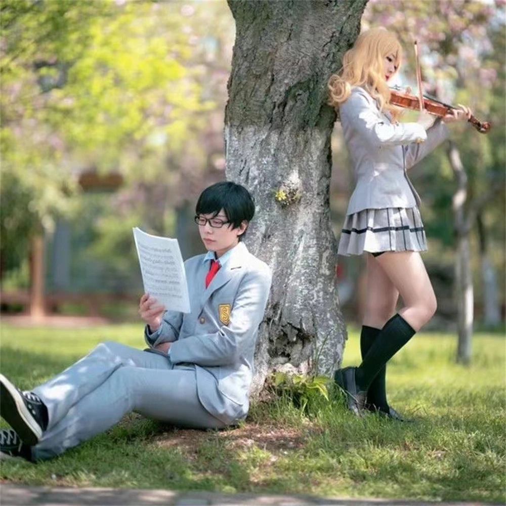 

Anime Your Lie In April Cosplay Costumes Kaori Miyazono Women Uniforms Halloween Fancy Dress Party Arima Kousei COS Costumes