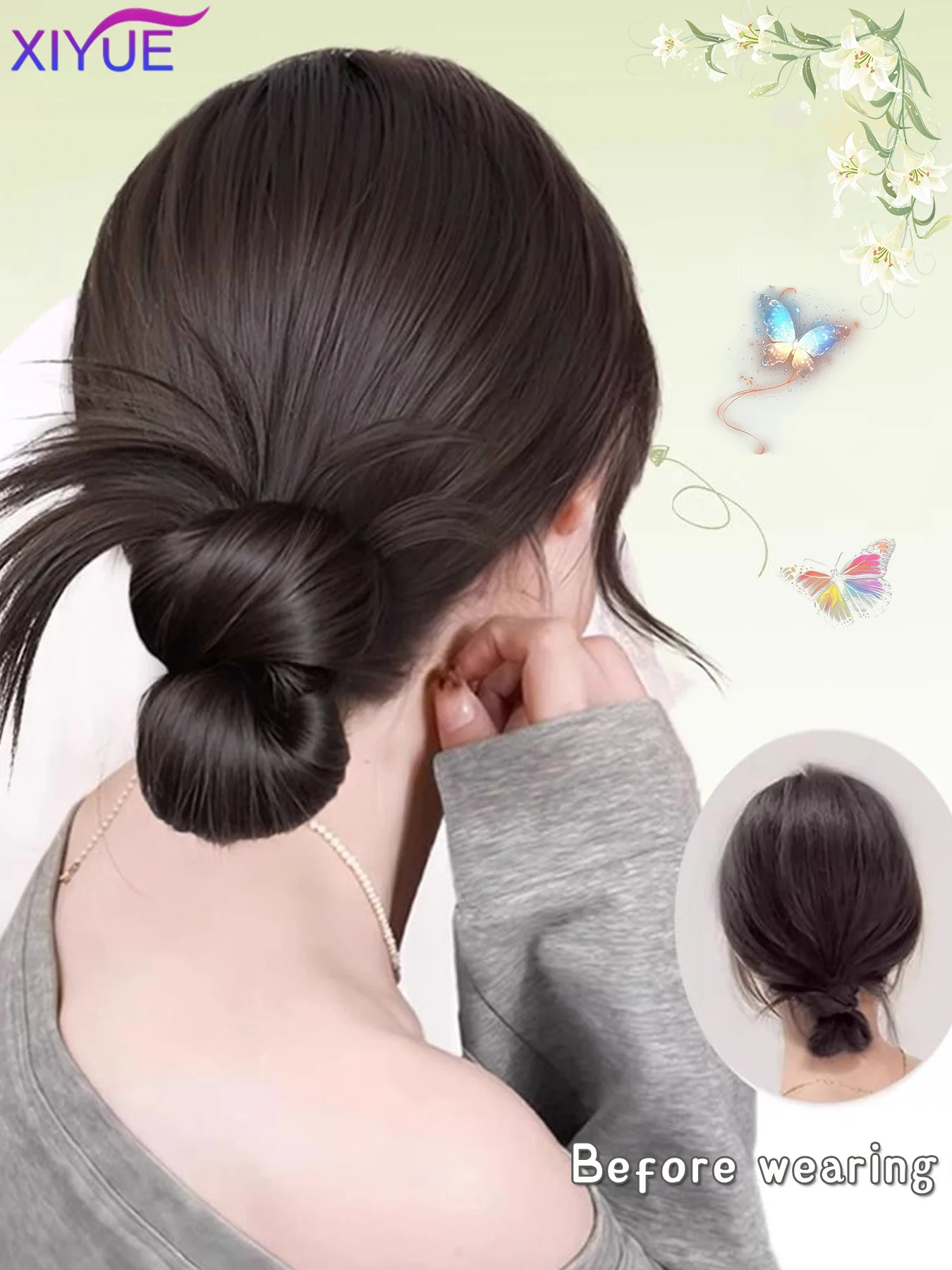 Women Half-tie Hair Claw Feather Shuttlecock Head Lazy Meatball Head Crab Clip Wig Catch Clip High Ponytail Hair Accessories