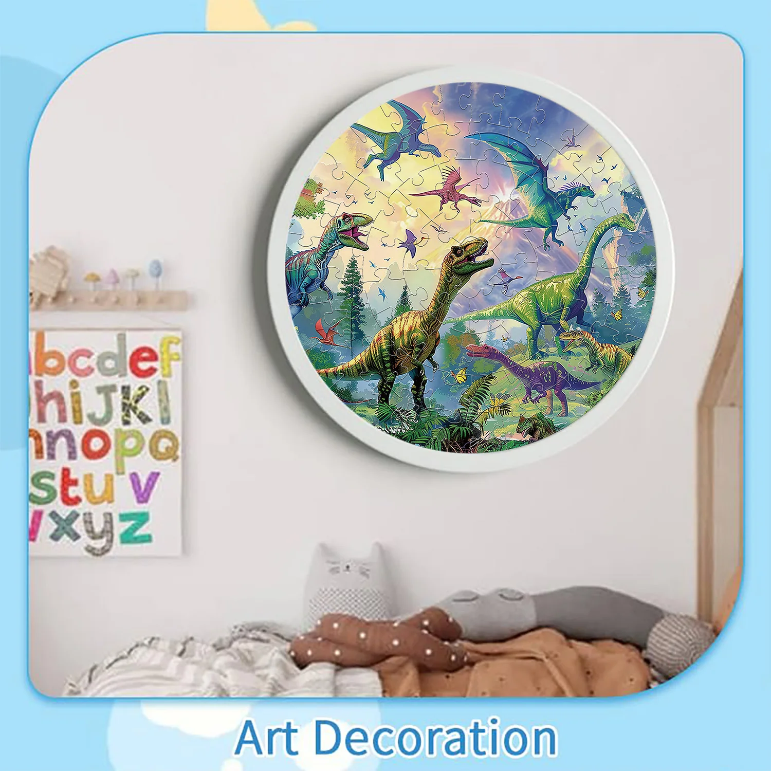 70 Pieces Dinosaur World Jigsaw Puzzles for Adults Home Decor Games Family Fun Floor Puzzles Educational Toys for Kids 6