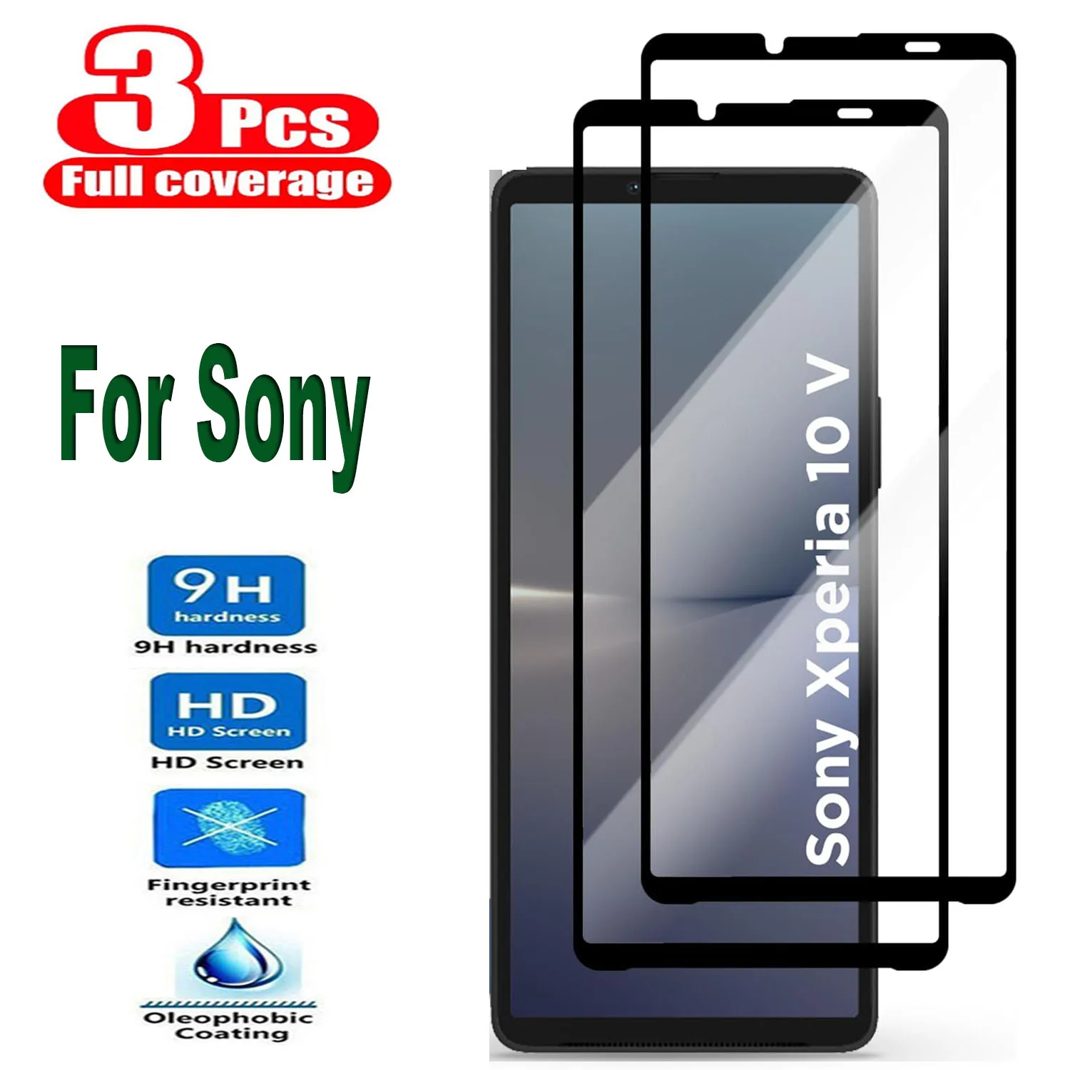 

3Pcs 9H Tempered Glass For Sony Xperia 10 5 1 V II III IV Sony Xperia XZ S 2 1 5 10 I II Black Edge Screen Protector Glass