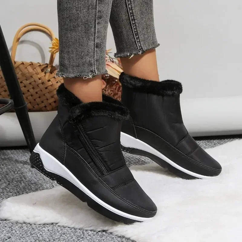 

2023 Women's Luxury Waterproof Non-slip Thick Bottom Snow Boots Winter Designer Brand Warm Plush Platform Shoes Zapatos De Mujer