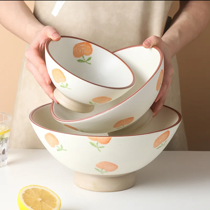 Persimmon Fruit Soup Bowl Creative Home Kitchen Large Exquisite Bowl