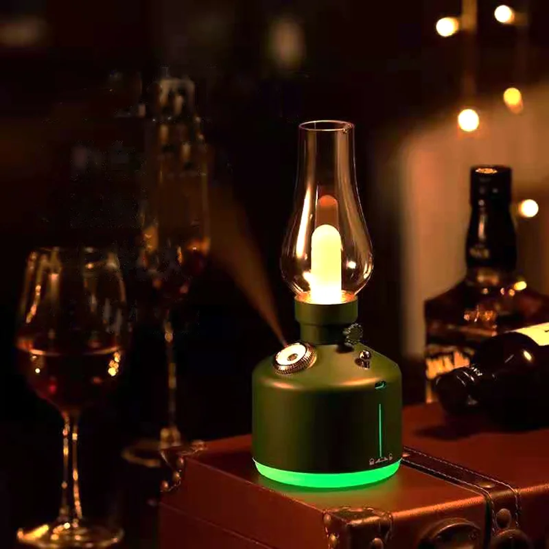 

retro lamp air airHumidifier Portable Humidifier Rechargeable diffuser LED Lamp Smoke Machine Home Office Aromatherapy Lamp