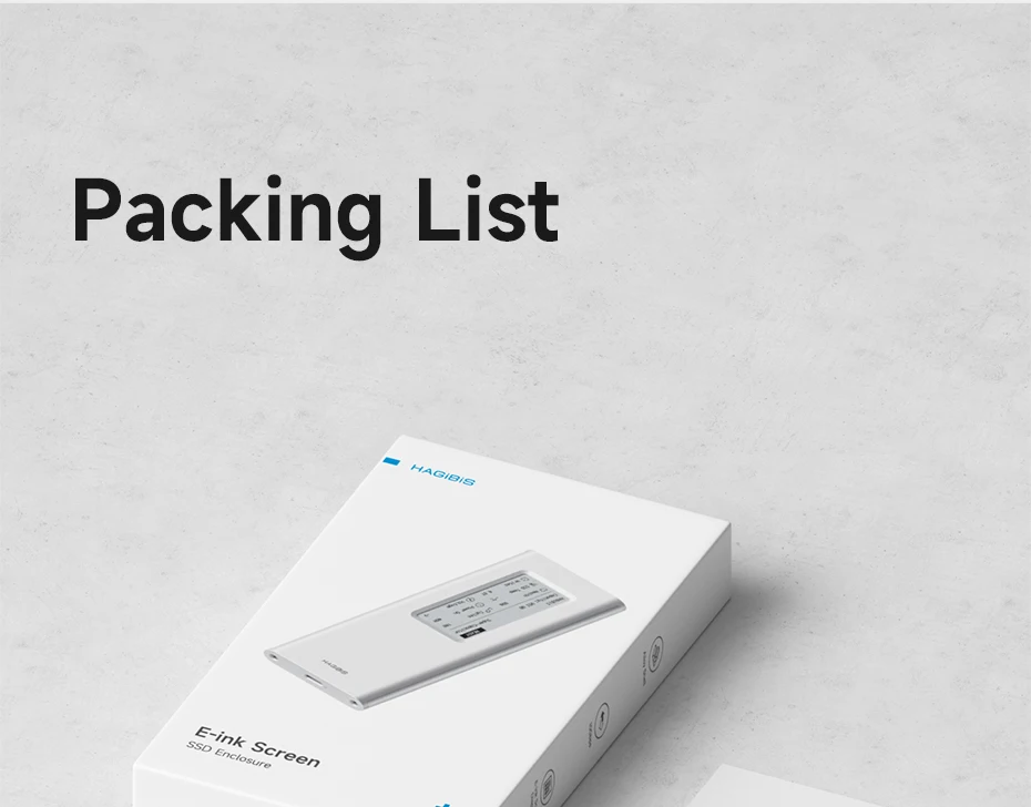 Hagibis NVMe SSD Enclosure with E-Ink Display (10Gbps)