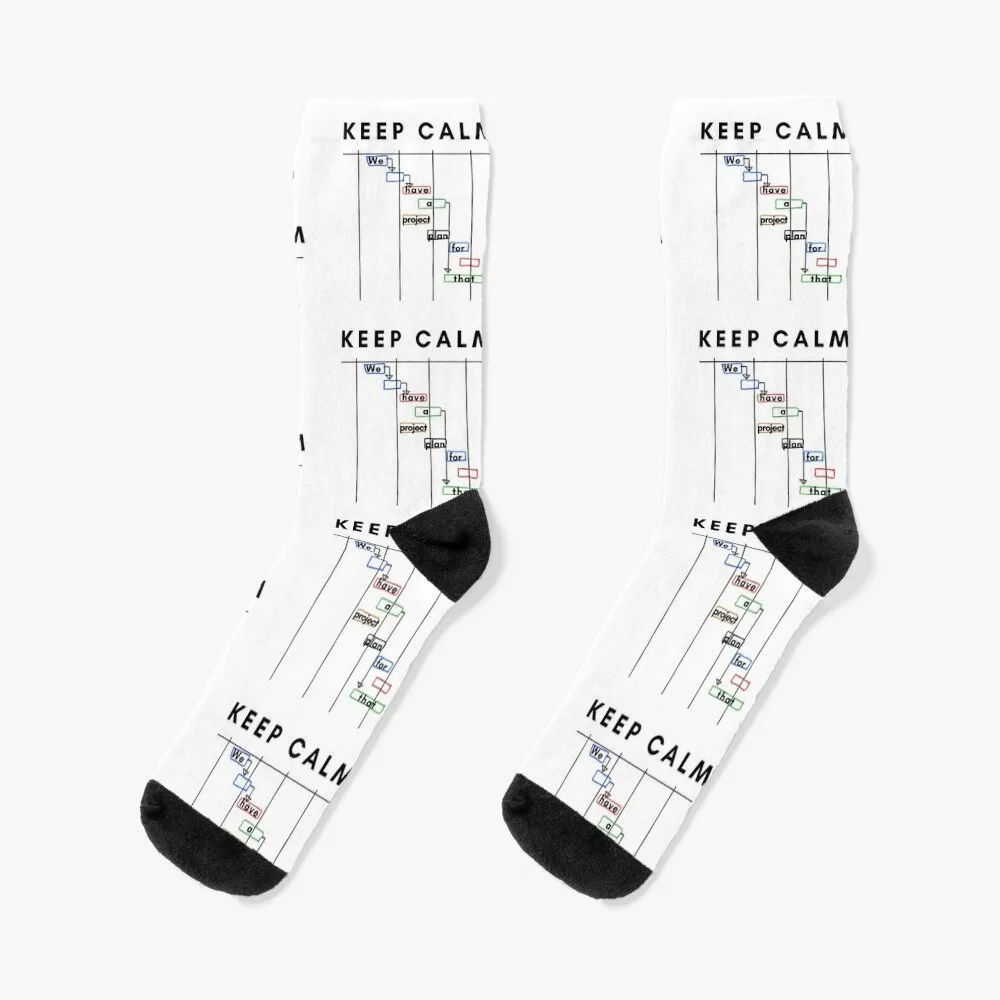 

Keep Calm Project manager project plan gantt Socks christmas stocking professional running winter thermal Women's Socks Men's