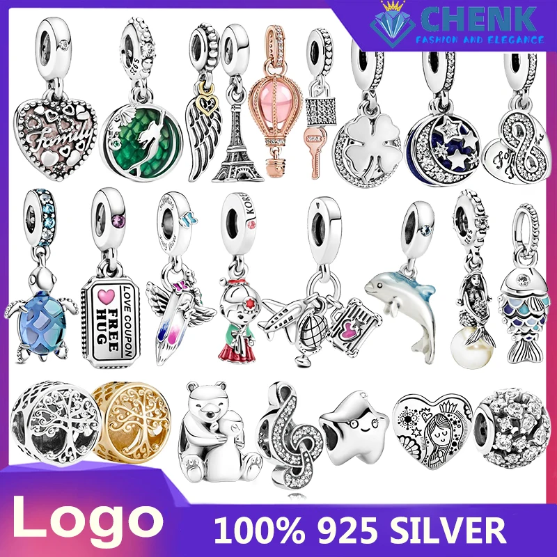

B78 Sterling Silver 925 Charm Suitable For Original Bracelet Woman Diy Bead Jewelry With Logo High Quality Pendant