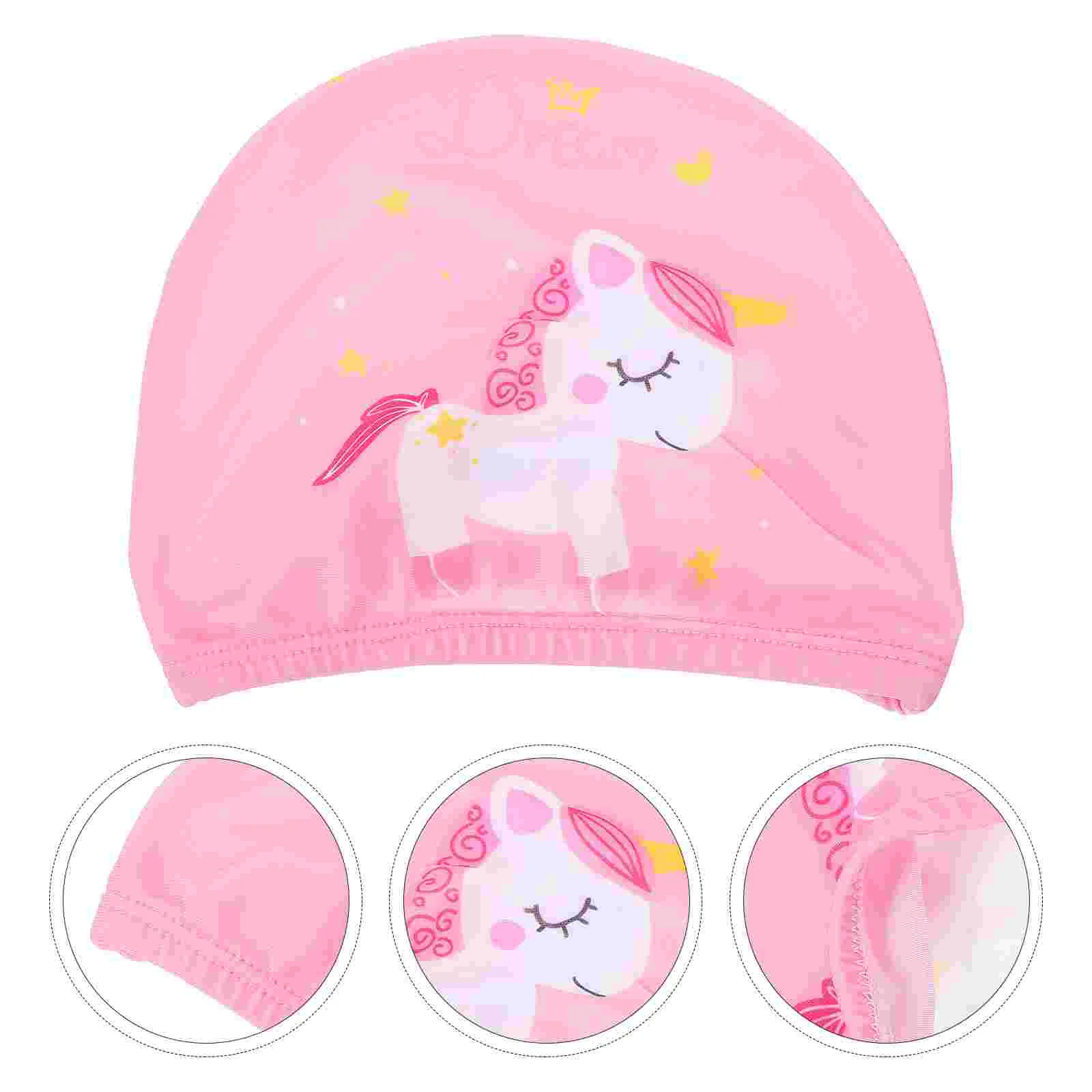 Children's Swimming Cap Cartoon Pattern Hat Toddler Caps Comfortable Boy Kids Nylon Adorable