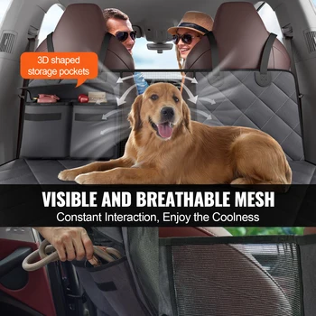 SucceBuy Back Seat Extender for Dogs Dog Hammock for Car Back seat Waterproof Hard Bottom Dog Car Seat Cover for Back Seat 6