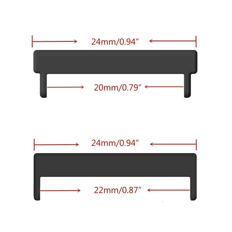 1 paio di connettori adattatori di ricambio per smartwatch da 24 mm a 22 mm/20 mm, connettori impermeabili con barre a molla - immagine 4