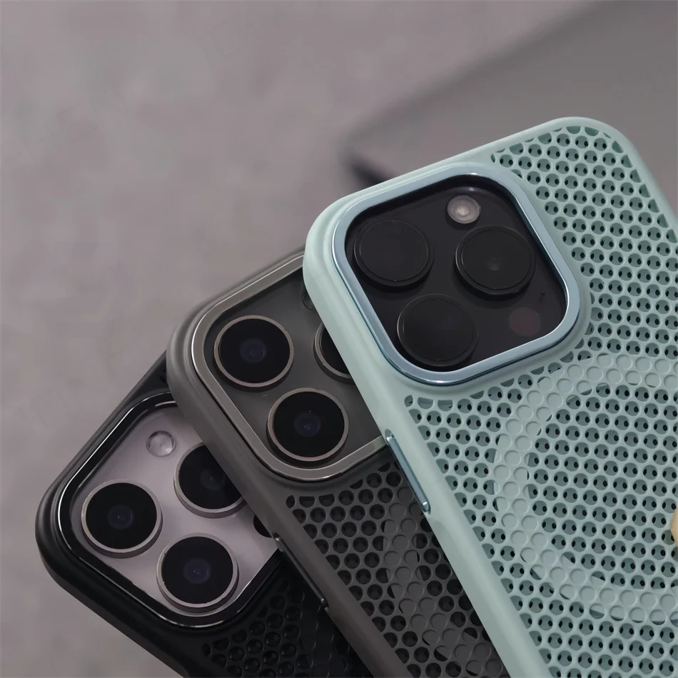 Breathable Armor Cover with Heat Dissipation Mesh for Magnetic Wireless Charging Case