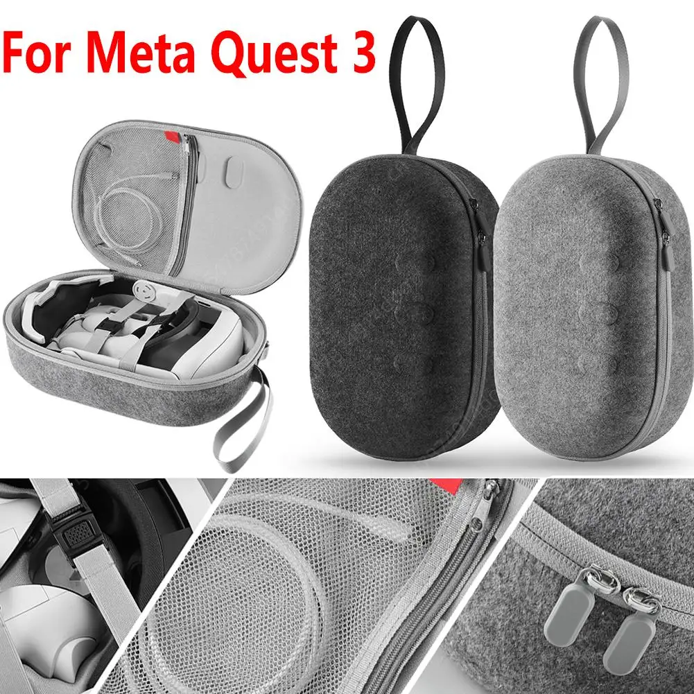 EVA 충격 방지 휴대용 하드 캐리 케이스 가방, 긁힘 방지 핸드백, 어깨 스트랩 포함, 오큘러스 퀘스트 3, 메타 퀘스트 3..