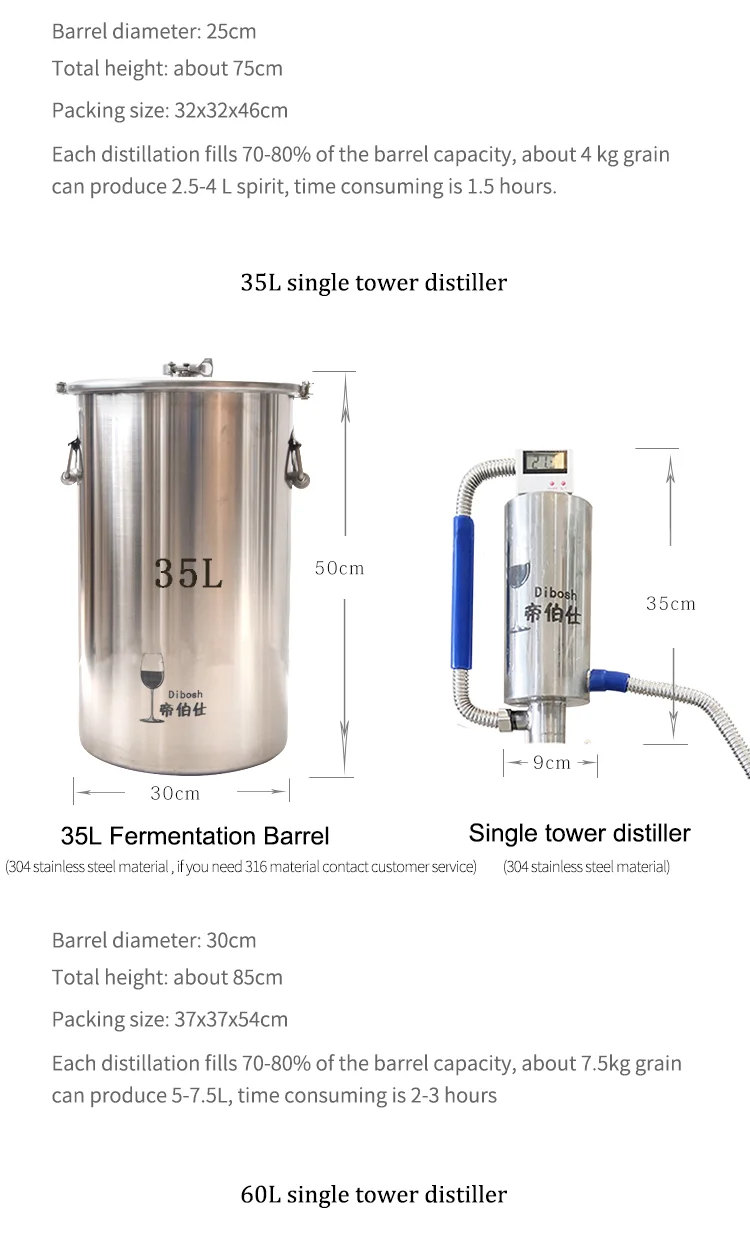20L Moonshine Distillation Equipment Vodka Making Machine Distiller Alcohol Brewing Grape Wine Make at Home Distillatory Liquor