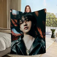 Four idol seasons warm soft B-Bang C-Chans plush blanket suitable for sofa living room office bedroom travel K-KPOP gift Flannel 1