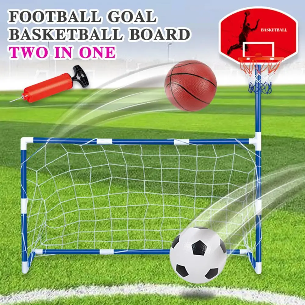 Practical Reusable Gift Sports Soccer Goal Pool Toy with Basketball Stand Soccer Goal Toy Football Goal Pool Toy 1 Set