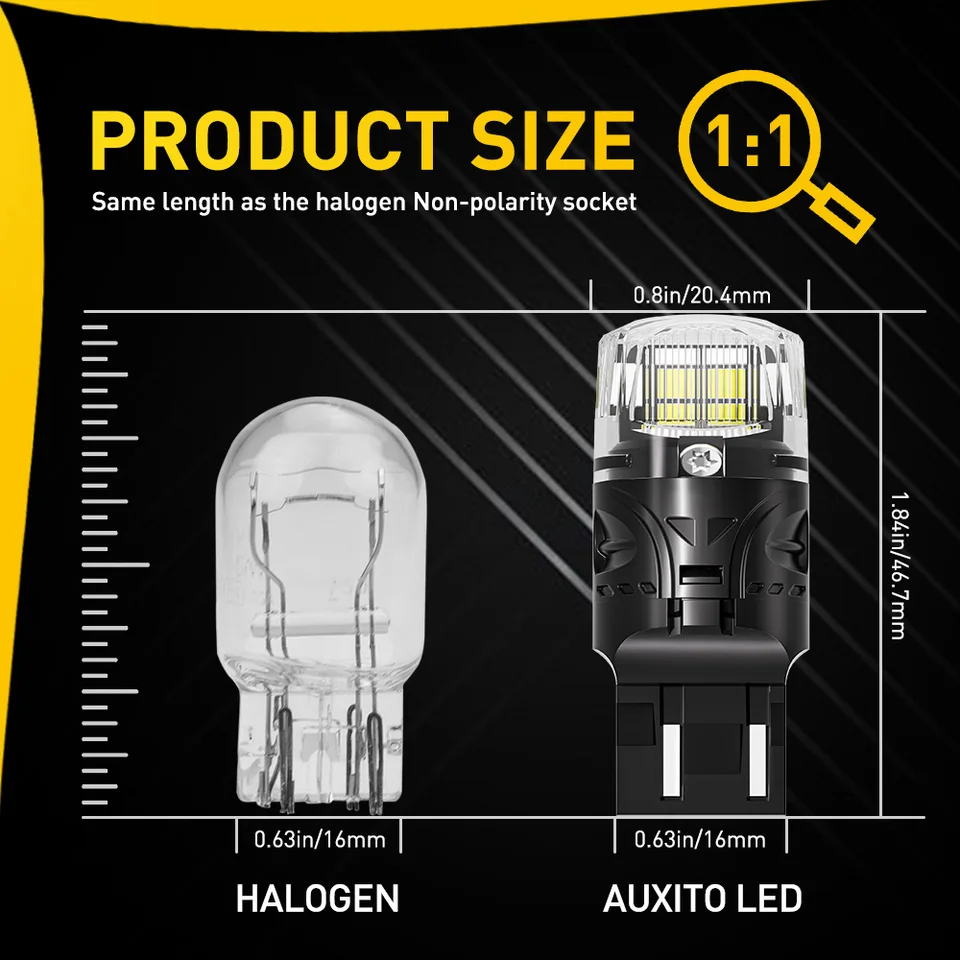 2 Uds AUXITO T20 7443 LED Blanco DRL Luc De Marcha Atrás De