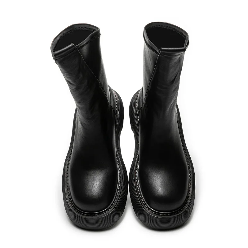 Original Design High Barrel Chelsea Short Boots for Men New High Rise Boots Trend Thick Sole