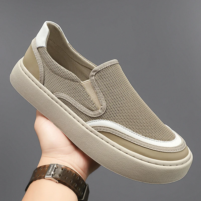 

Men's Casual Slip-on Breathable Canvas Loafers Shoes Non-Slip Walking Shoes Fashion Lightweight Comfortable Sneakers for Male