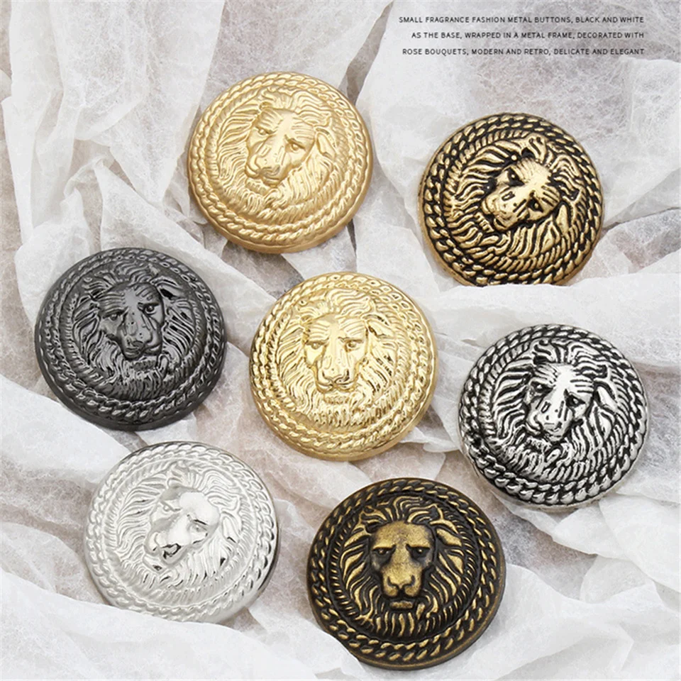 

10pcs/lot Retro Metal Buttons Exquisite Lion Head Pattern Men's and Women's Clothing Decorative Sewing Button Accessories