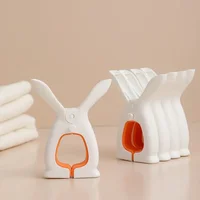 2pcs Drying Blanket Clip Multifunction Clothespin Balcony Windproof Drying Rack Rabbit Ear Fixator Home Laundry Storage Supplies 1