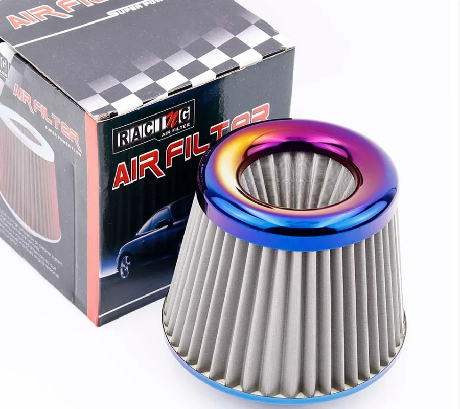 

JDM Burnt Blue 3" 76mm Power Intake High Flow Cold Air Intake Filter Cleaner Racing Car Air Filter