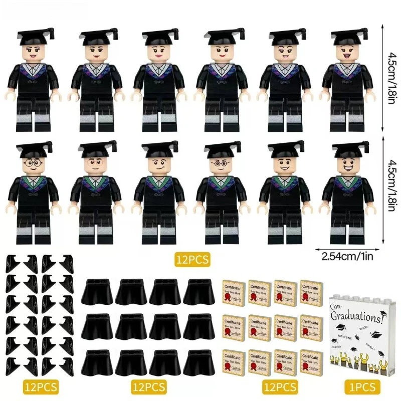 국경 간 도매 M8281 졸업 블록 레nze대학교 졸업식 소형 입자 모자이크 장난감 가방