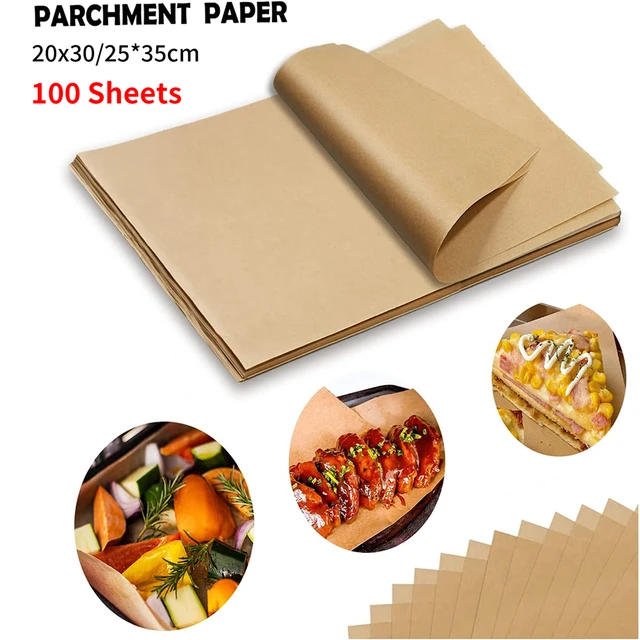 100PCS 20*30/25*35cm Parchment Paper Sheets Disposable Non-Stick Oven Air  Fryer Liner Paper Kitchen Precut Baking Accessories - AliExpress