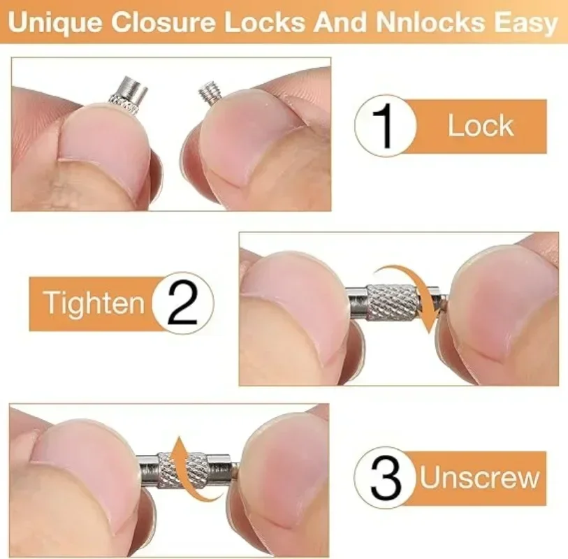 Metal Keychain Tag Ropes Stainless Steel Wire Cable Loop Screw Lock Gadget Ring Key Keyring Circle Camp Hanging Tool Hardware metal keychain stainless steel wire rope steel wire rope