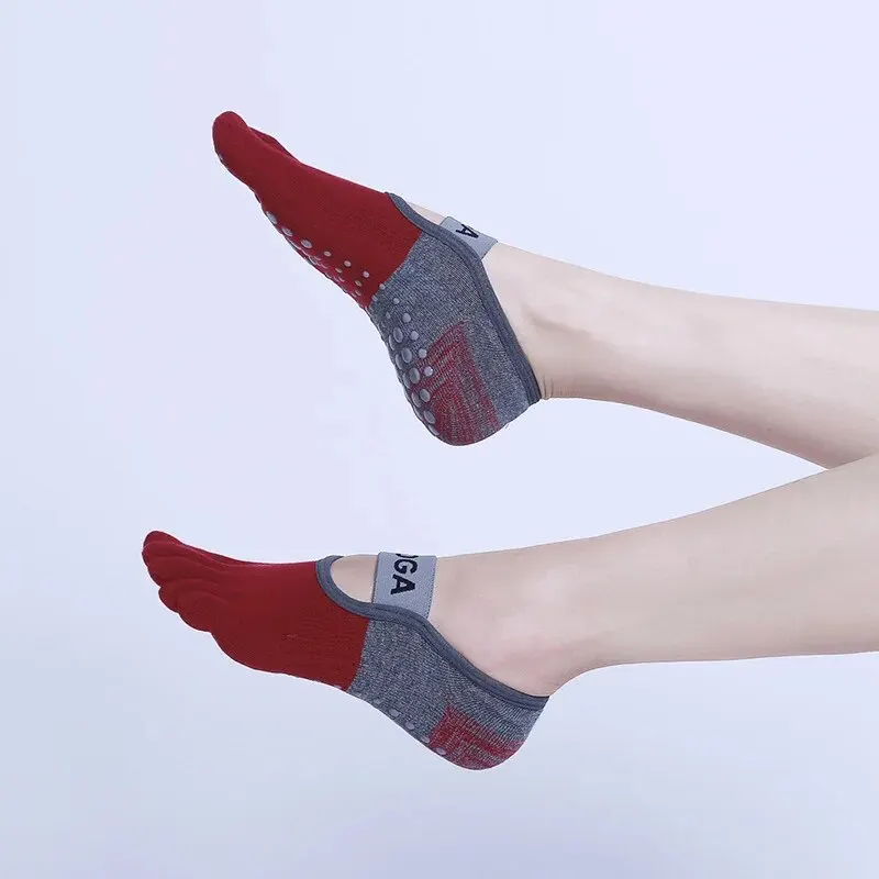 Ladies Breathable Yoga Socks Silicone Non-Slip Five Finger Pilates Socks for Women Backless Fitness Ballet Dance Cotton Gym Sock Best Sellers In Women's Clothing