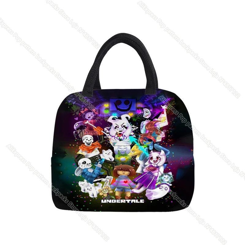 UNDERTALE Sans And Papyrus Insulated Lunch Bag Thermal Cooler Bento Box Food Carrier Portable Travel Picnic Storage Meal Pouch