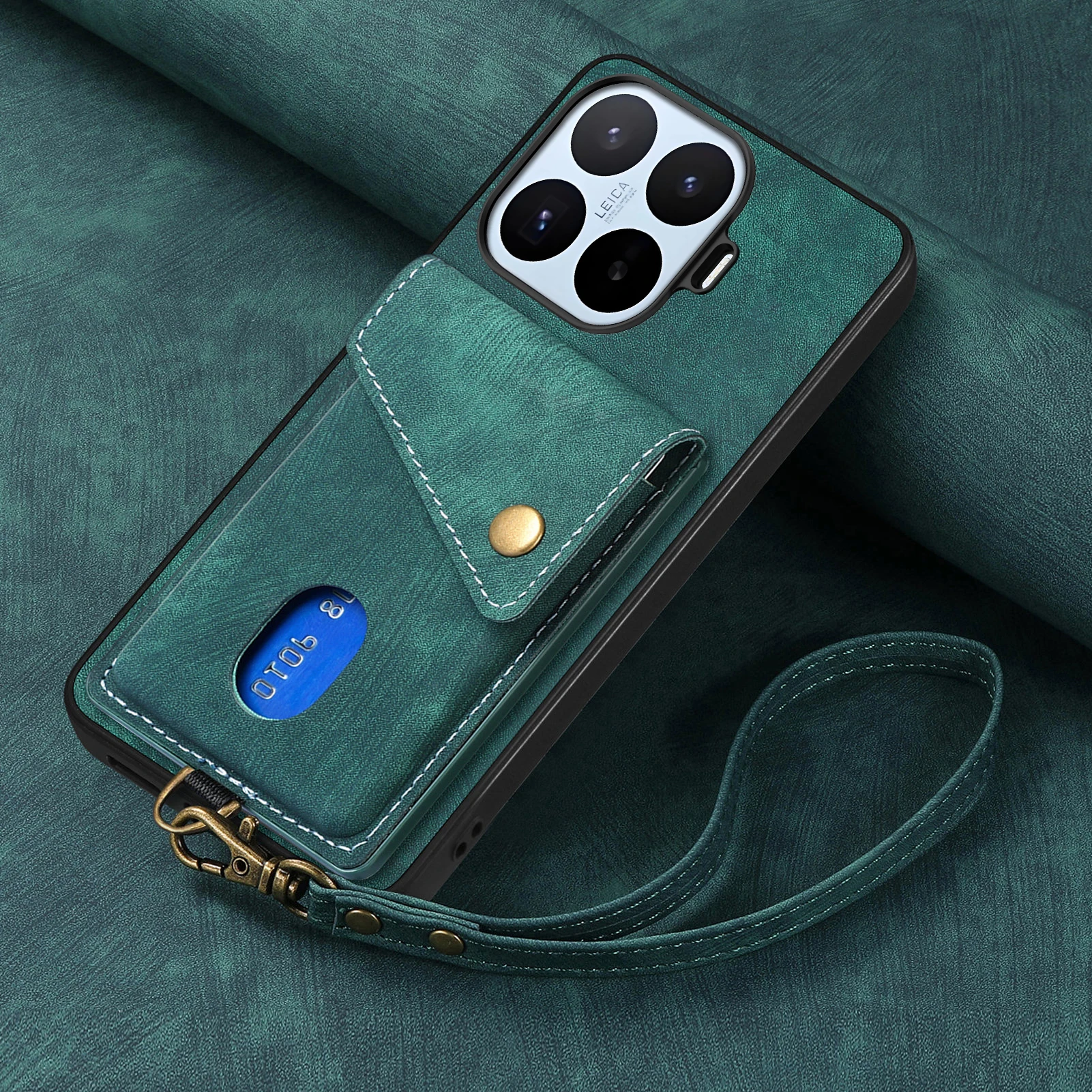 Luxury PU Leather Wallet Phone Case with Magnetic Closure and Card Holder - Shockproof Lanyard Design