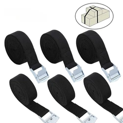 Heavy - Duty Buckle Tie - Down Straps with Metal Buckle for Secure Cargo Transport (Black 3M)