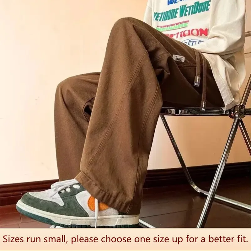 Pantalones De Chándal Para Hombre - Corte Recto, Holgados Y Con Cordón - Tela Transpirable Y Ligera - Para Deporte Y Ocio