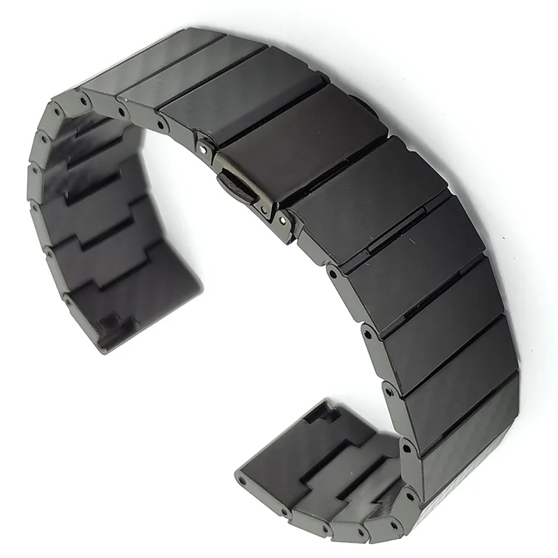 20MM 22MM Plastic Steel Plastic Carbon Fiber Pattern Light And Hard Black Watch Strap