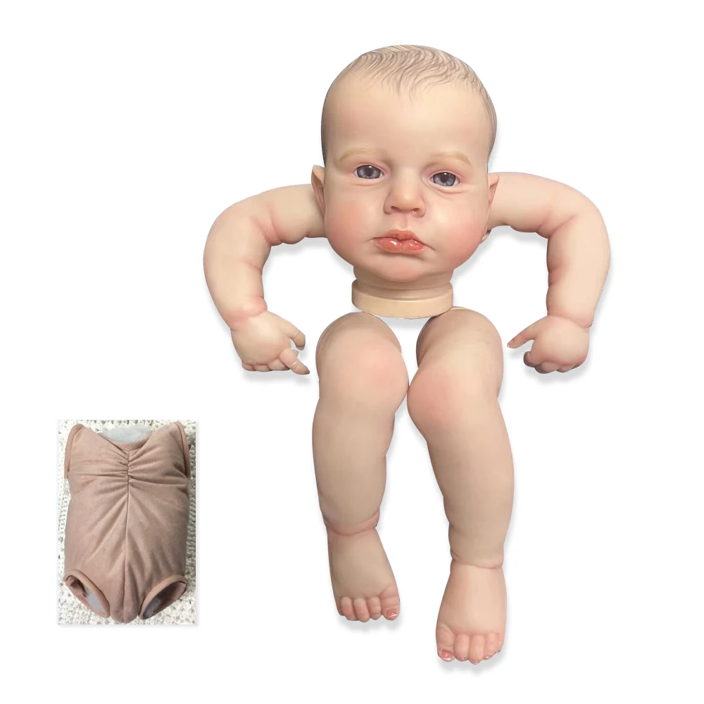 NPK 19inch Finished Reborn Baby Doll Size Already Painted Awake Loulou Lifelike Soft Touch Flexible finished Doll Parts 2