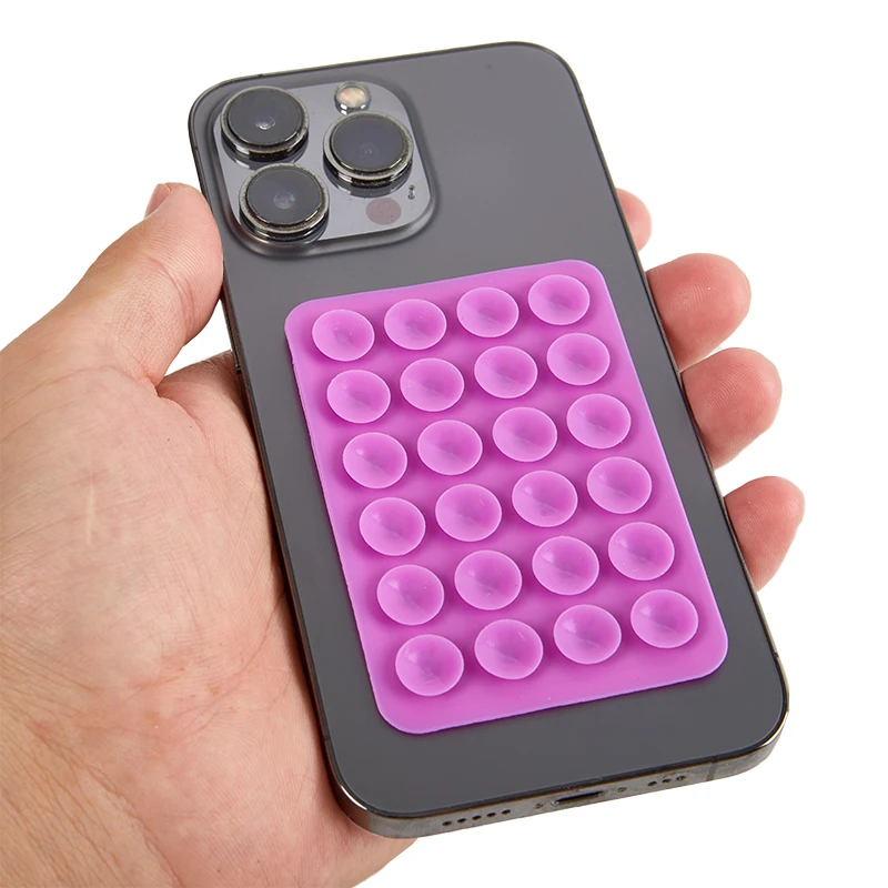 Phone suction cup Phone and tablet stand Suction cup Wall stand mat Multifunctional Silicone suction Phone holder Square Anti-slip Double side Leather case mount 1PC