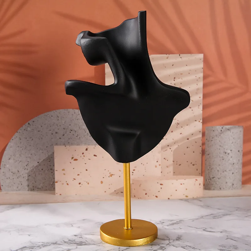 Black/White Resin/Metal Earrings Necklace Jewelry Display Mannequin 3 Colors Stand Holder Bangle Watch Jewelry Storage