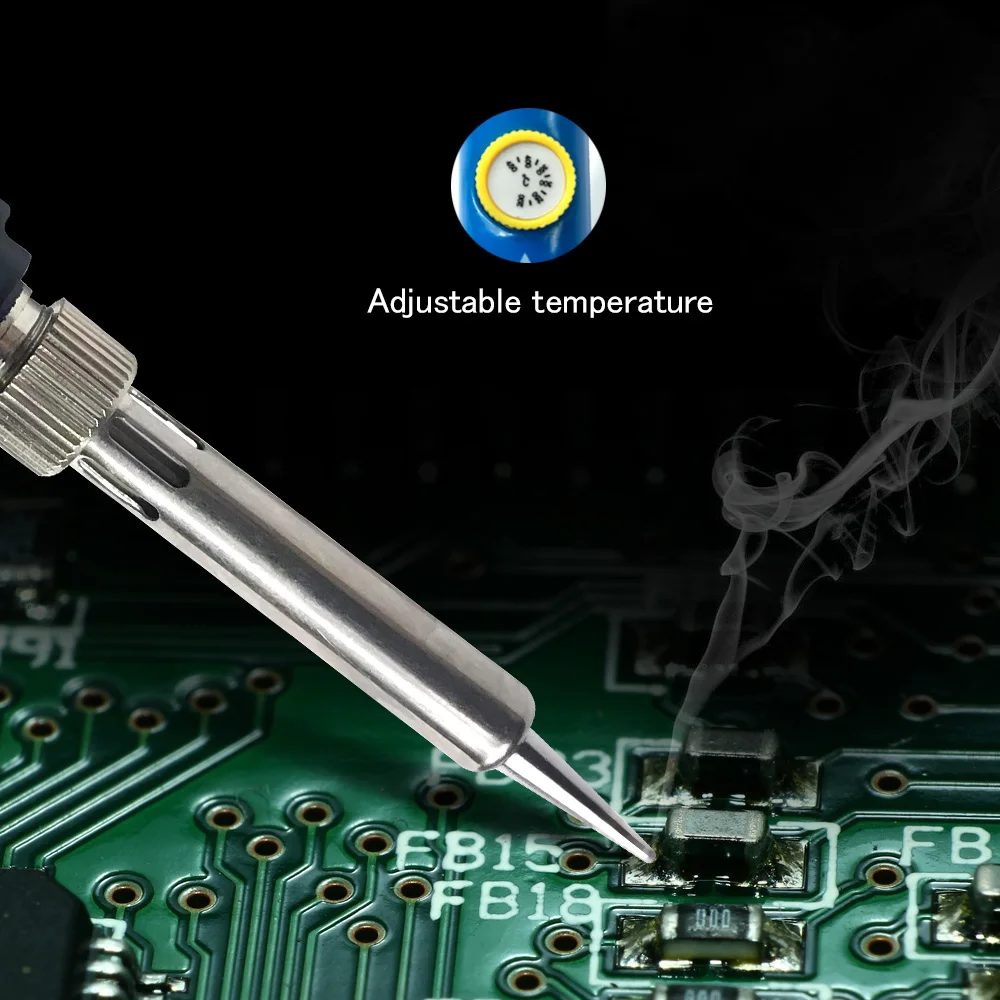 Mini Ferro de Solda de Temperatura Ajustável Estação de Retrabalho de Ferro de Solda Elétrica Mini Lidar com Ferramentas de Reparo de Solda de Lápis de Calor 60w - Image 5
