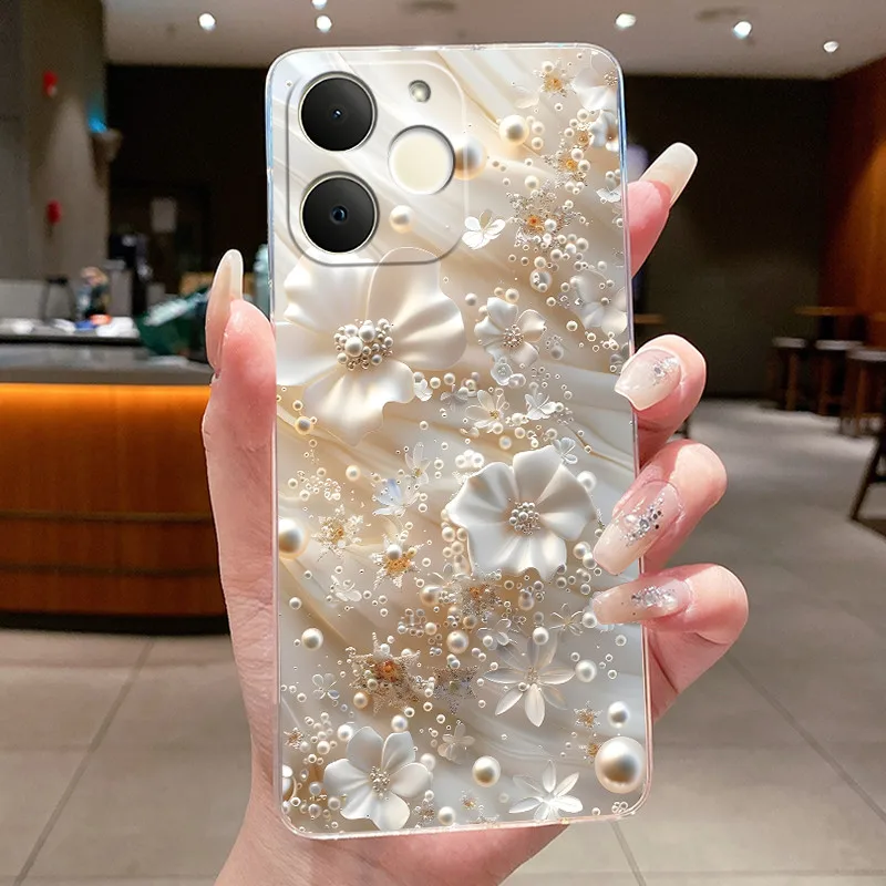 Floral Butterfly Soft Silicone Transparent Phone Case