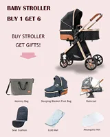 Chaud et confortable 3 en 1 bébé poussette avec siège auto luxe bébé landau léger infantile poussette haute paysage poussette 2
