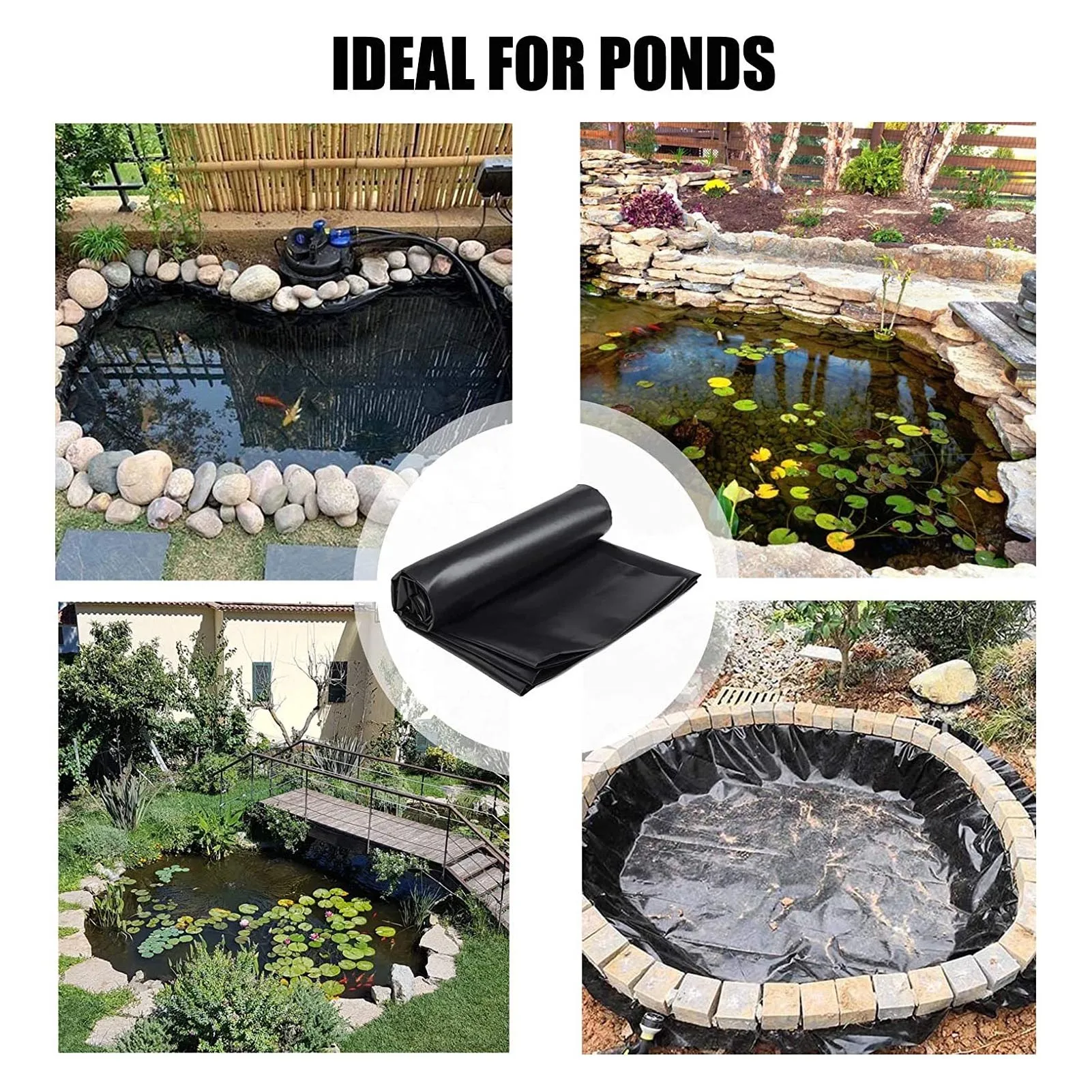 Black PE Pond Liner Black Pond Liner PE  Pond Liner for Waterfall Fish Ponds Garden Fountain