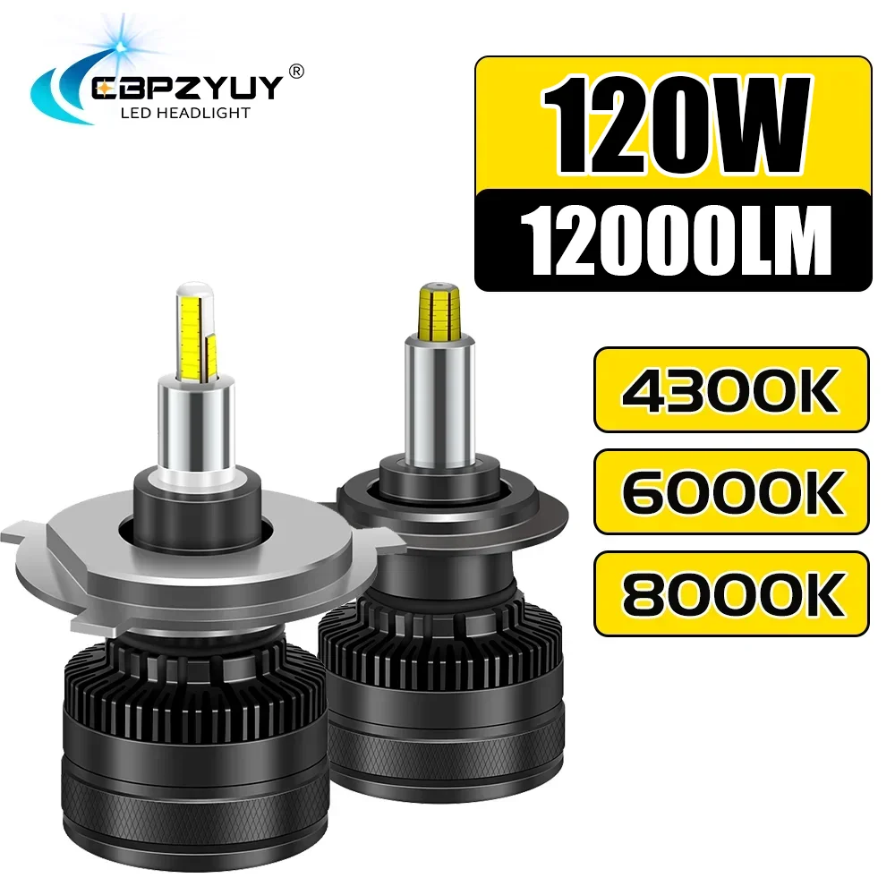 

CBPZYUY H7 H11 H4 800W LED Headlights 400000LM H1 HB3 9005 4300K 6000K 8000K H8 HB4 9006 H9 9012 HIR2 Turbo Lamps Fog Lights