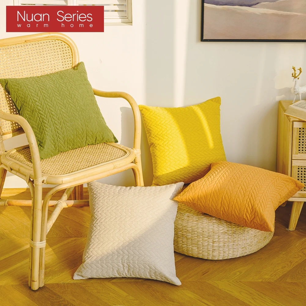 

Simple Modern Supersoft Polyester Cushion Cover Solid Color 45x45 Pillowcase Sofa Bed Living Room Decorative Pillowcase