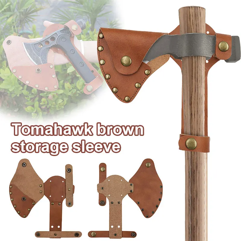 

PU Leather Axe Blade Cover Sheath Hatchet Protector Axe Head Sheath Holster Outdoor Camping Tool Cover
