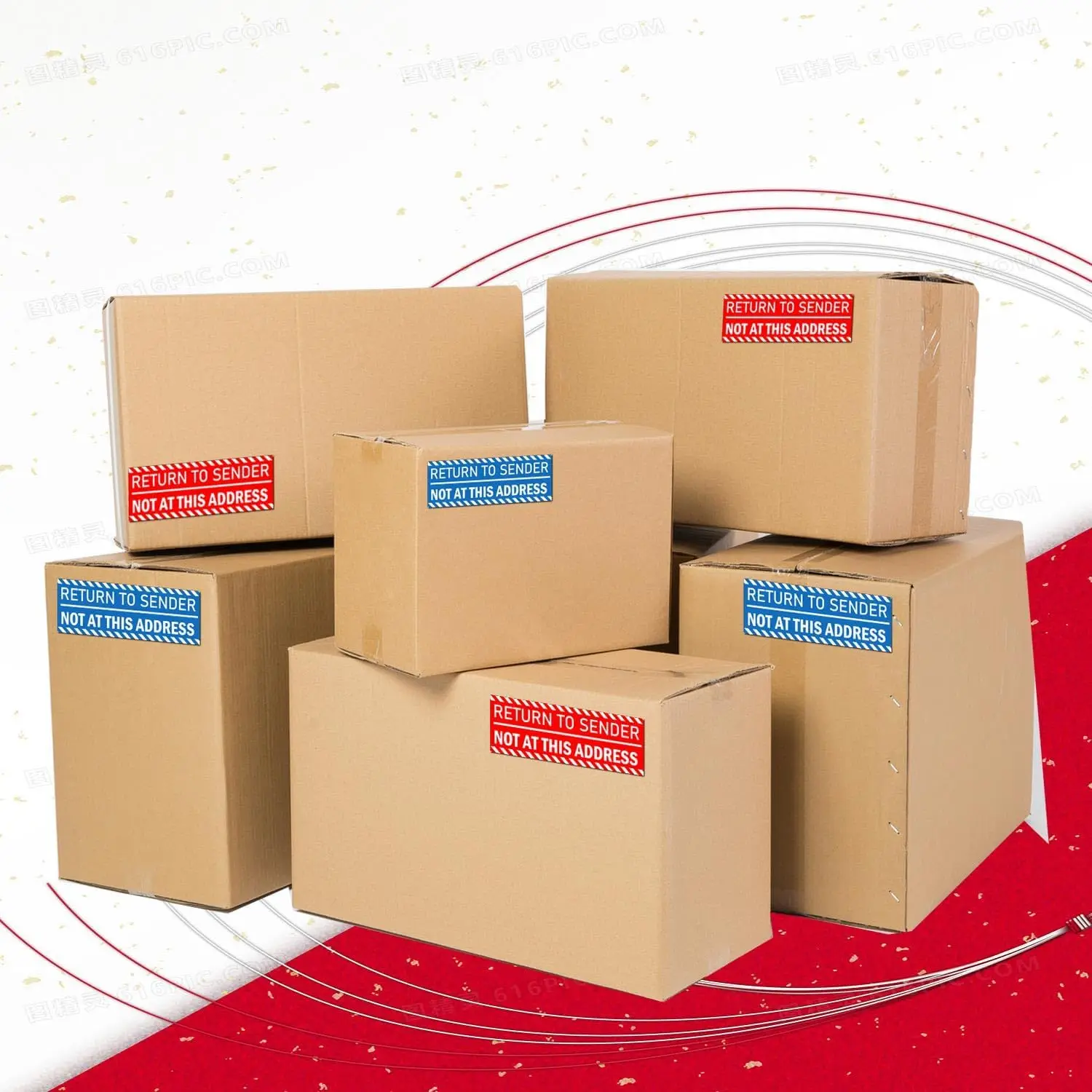 Return to Sender Not at This Address Stickers 1x3 Inch Self Adhesive Transport Cargo Sticker Address Reminder Label 500Pcs
